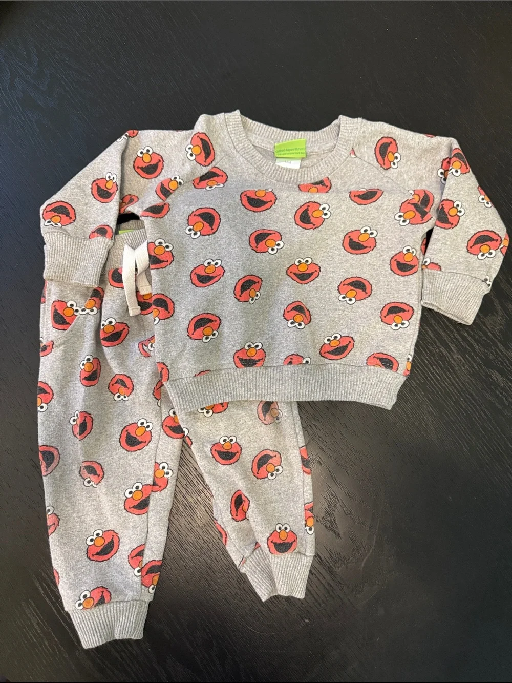 Sesame Street Gray Elmo Allover Print Pajama Set
